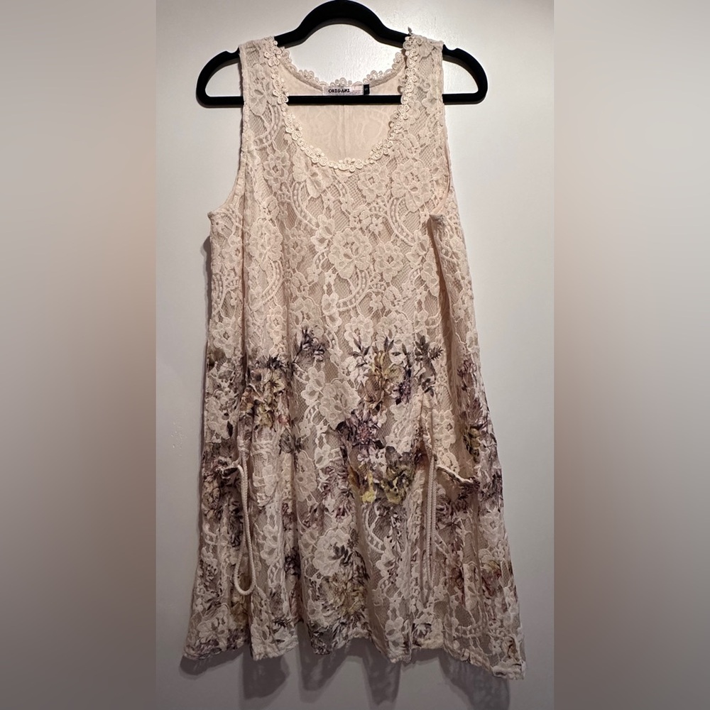 Boutique Ivory Lace Floral Dress